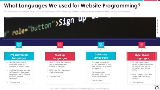 Website Programming IT What Languages We Used For Website Programming Pictures PDF