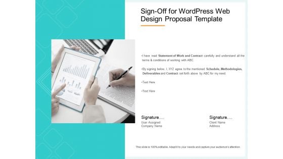 Website Revamp Quotation Sign Off For Wordpress Web Design Proposal Structure PDF