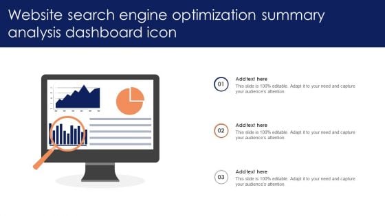 Website Search Engine Optimization Summary Analysis Dashboard Icon Structure PDF