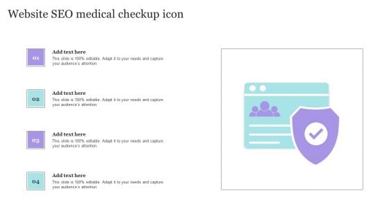 Website Seo Medical Checkup Icon Slides PDF