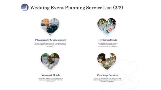 Wedding Affair Management Wedding Affair Management Event Planning Service List Elements PDF