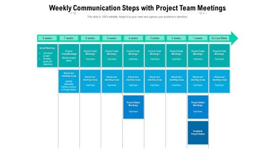 Weekly Communication Steps With Project Team Meetings Ppt PowerPoint Presentation Summary Layout Ideas PDF