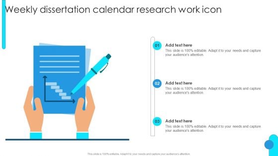 Weekly Dissertation Calendar Research Work Icon Graphics PDF
