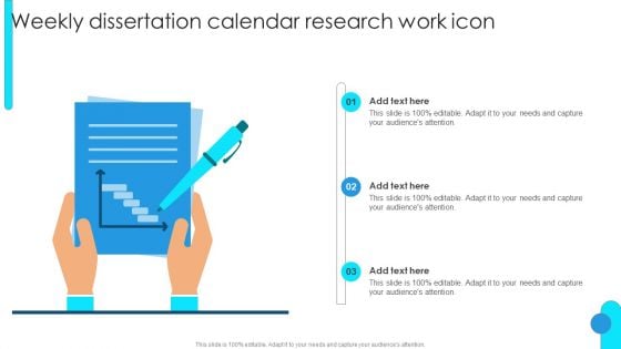 Weekly Dissertation Calendar Research Work Icon Graphics PDF