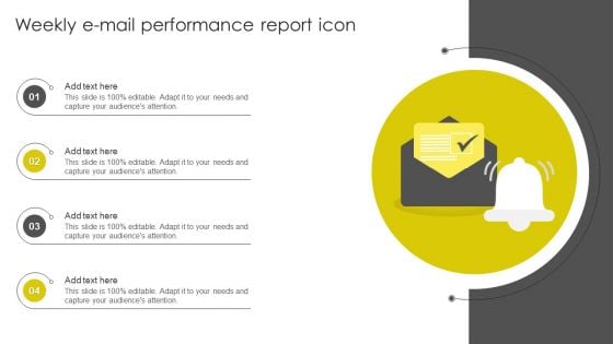 Weekly E Mail Performance Report Icon Ppt Inspiration Example File PDF