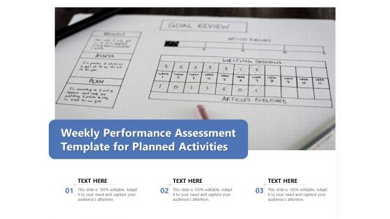 Weekly Performance Assessment Template For Planned Activities Ppt PowerPoint Presentation Icon Infographics PDF