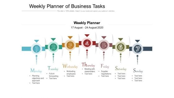 Weekly Planner Of Business Tasks Ppt PowerPoint Presentation Gallery Layouts PDF