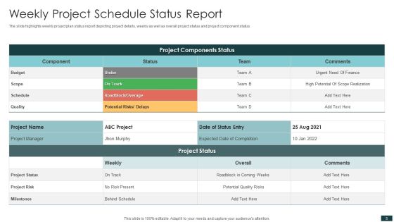 Weekly Project Schedule Ppt PowerPoint Presentation Complete With Slides Slide05