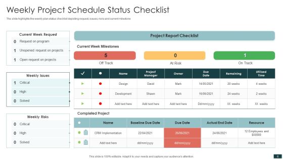 Weekly Project Schedule Ppt PowerPoint Presentation Complete With Slides Slide06