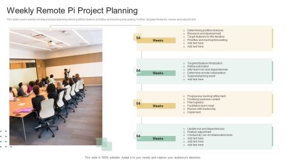 Weekly Remote Pi Project Planning Ppt Infographic Template Inspiration PDF Weekly Remote Pi Project Planning Ppt Infographic Template Inspiration PDF