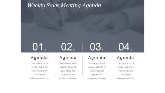 Weekly Sales Meeting Agenda Ppt PowerPoint Presentation Show