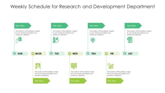 Weekly Schedule For Research And Development Department Ppt PowerPoint Presentation Infographics Smartart PDF