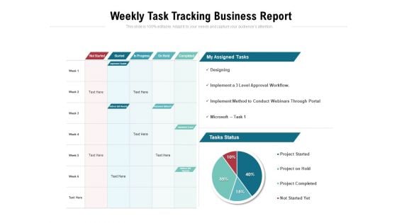 Weekly Task Tracking Business Report Ppt PowerPoint Presentation Gallery Example Topics PDF