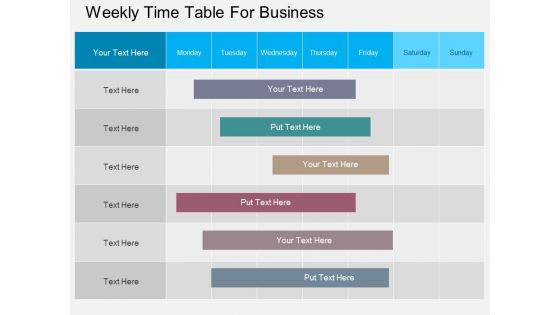 Weekly Time Table For Business Powerpoint Template