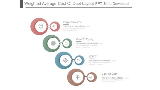 Weighted Average Cost Of Debt Layout Ppt Slide Download