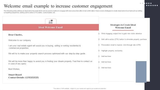 Welcome Email Example To Increase Customer Engagement Summary PDF