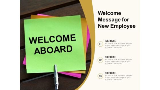 Welcome Message For New Employee Ppt PowerPoint Presentation Styles Information PDF