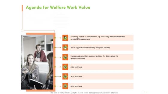 Welfare Work Value Agenda For Welfare Work Value Ppt Professional Show PDF Welfare Work Value Agenda For Welfare Work Value Ppt Professional Show PDF