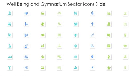 Well Being And Gymnasium Sector Icons Slide Elements PDF