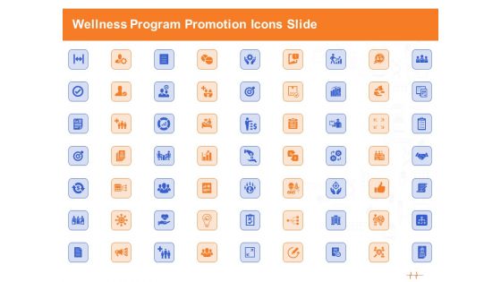 Wellness Program Promotion Icons Slide Ppt PowerPoint Presentation Slides Maker PDF