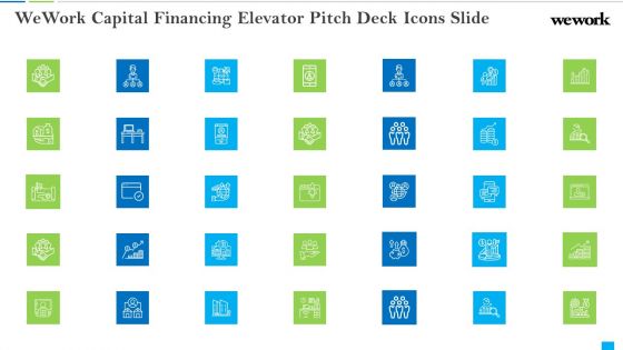 Wework Capital Financing Elevator Pitch Deck Icons Slide Brochure PDF