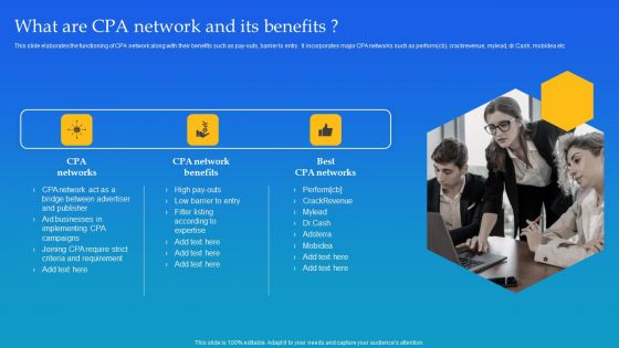 What Are CPA Network And Its Benefits Ppt Slides Maker PDF