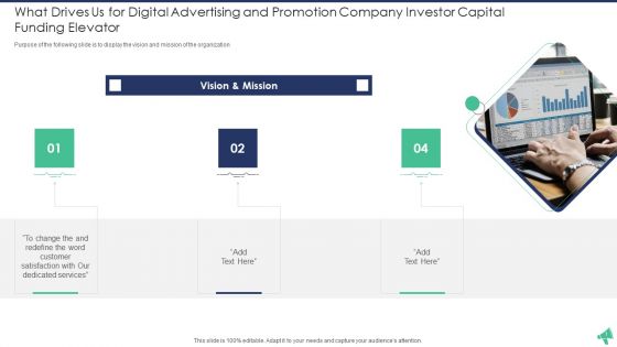 What Drives Us For Digital Advertising And Promotion Company Investor Capital Elements PDF