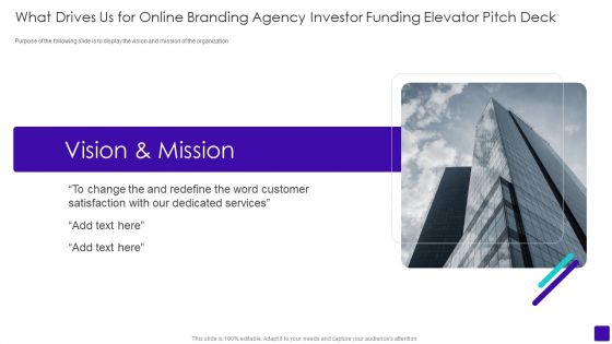 What Drives Us For Online Branding Agency Investor Funding Elevator Pitch Deck Elements PDF