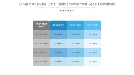 What If Analysis Data Table Powerpoint Slide Download