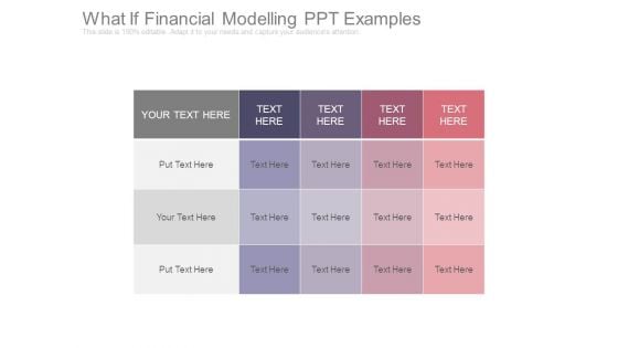 What If Financial Modelling Ppt Examples