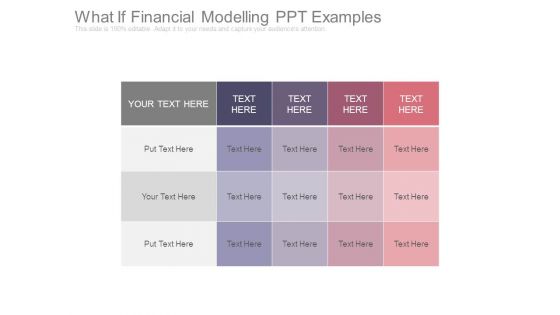 What If Financial Modelling Ppt Examples What If Financial Modelling Ppt Examples
