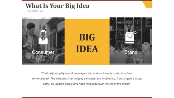 What Is Your Big Idea Ppt PowerPoint Presentation Samples