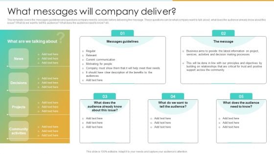 What Messages Will Company Deliver Enterprise Communication Tactics Brochure PDF What Messages Will Company Deliver Enterprise Communication Tactics Brochure PDF