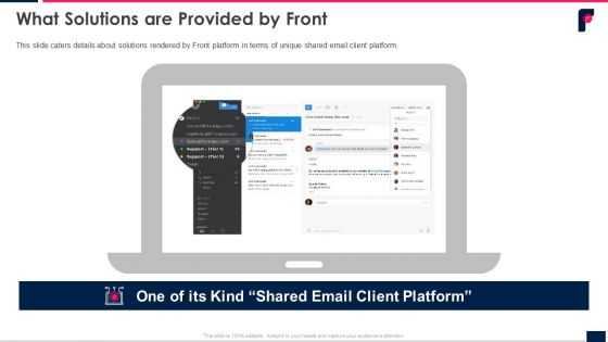 What Solutions Are Provided By Front Ppt Icon Deck PDF