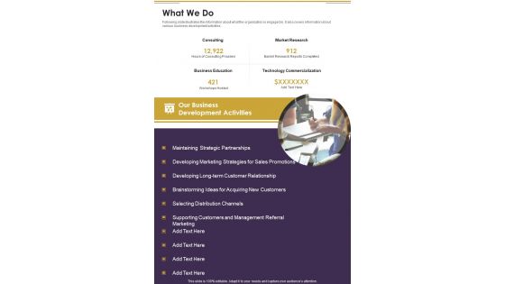 What We Do Template 368 One Pager Documents