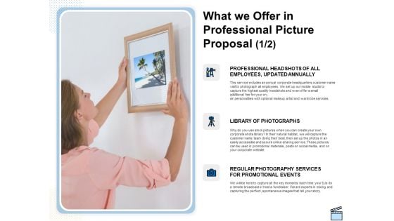 What We Offer In Professional Picture Proposal Events Ppt Icon Diagrams PDF