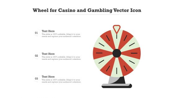 Wheel For Casino And Gambling Vector Icon Ppt PowerPoint Presentation Model Examples PDF