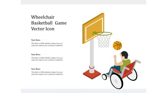 Wheelchair Basketball Game Vector Icon Ppt PowerPoint Presentation Visual Aids Infographics PDF