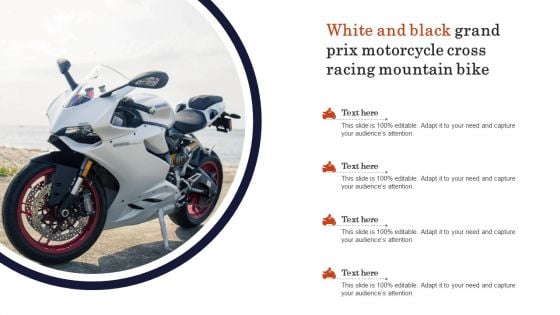 White And Black Grand Prix Motorcycle Cross Racing Mountain Bike Brochure PDF