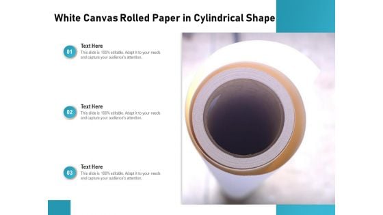 White Canvas Rolled Paper In Cylindrical Shape Ppt PowerPoint Presentation Show Model PDF