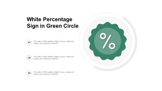 White Percentage Sign In Green Circle Ppt PowerPoint Presentation Outline Templates