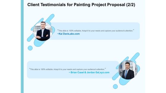 Whitewash Service Client Testimonials For Painting Project Proposal Ppt Styles Demonstration PDF