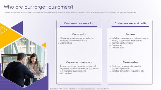 Who Are Our Target Customers Developing Online Consumer Engagement Program Brochure PDF Who Are Our Target Customers Developing Online Consumer Engagement Program Brochure PDF