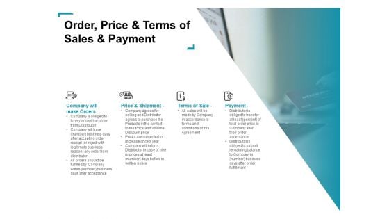 Wholeseller And Trader Contract Proposal Order Price And Terms Of Sales And Payment Ideas PDF