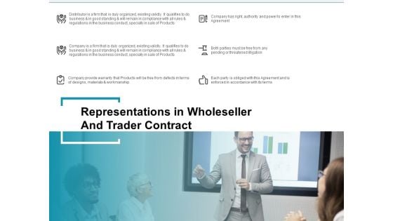 Wholeseller And Trader Contract Proposal Representations In Wholeseller And Trader Contract Professional PDF