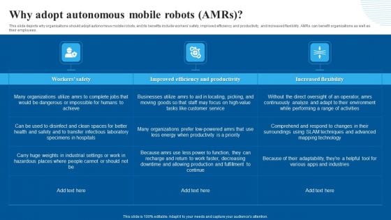 Why Adopt Autonomous Mobile Robots Amrs Template PDF