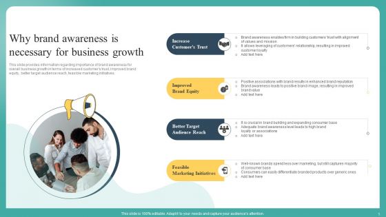 Why Brand Awareness Is Necessary For Business Growth Ppt Show Graphics Example PDF