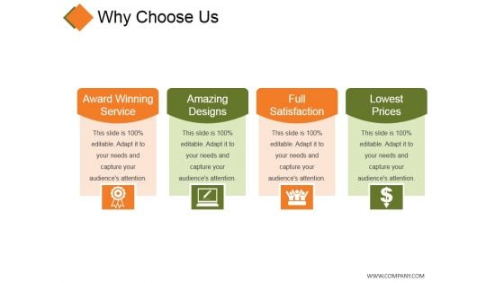 Why Choose Us Template 1 Ppt PowerPoint Presentation Icon Grid