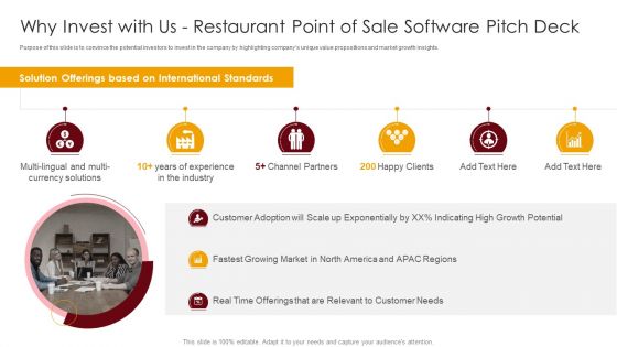 Why Invest With Us Restaurant Point Of Sale Software Pitch Deck Ppt Model Graphics Pictures PDF