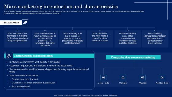 Why Target Market Identification Mass Marketing Introduction And Characteristics Demonstration PDF